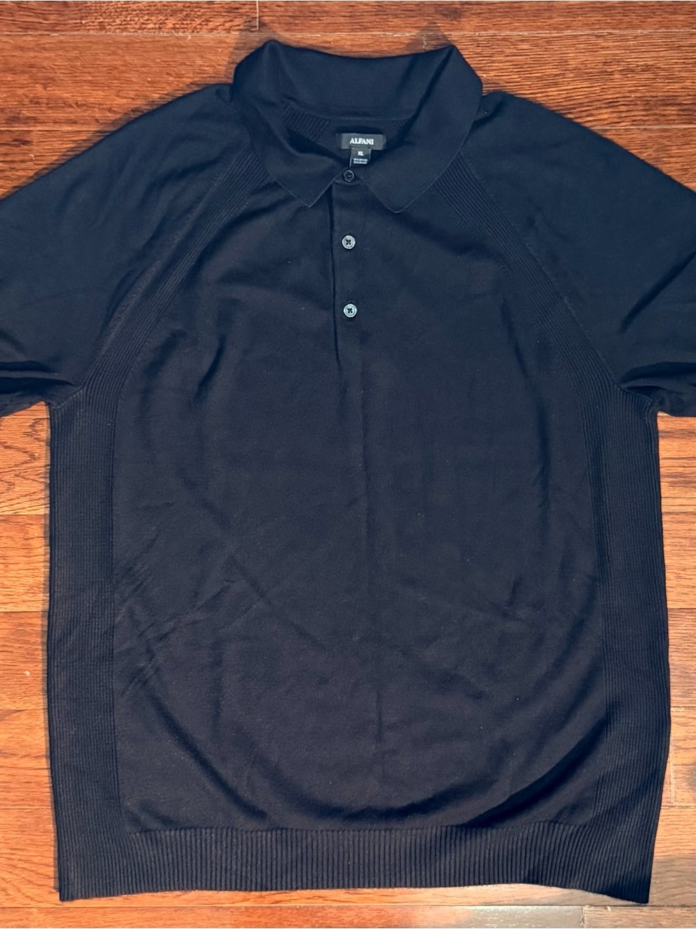 Alfani Men's Black Knit Polo XL